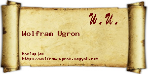 Wolfram Ugron névjegykártya